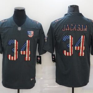 Nike Raiders 34 Bo Jackson Grey USA Flag Fashion Limited Men Jersey