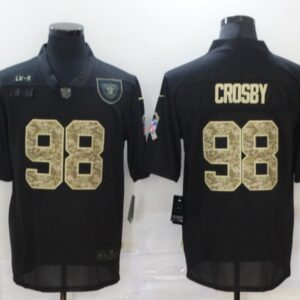 Nike Raiders 98 Maxx Crosby 2020 Black Camo Salute To Service Limited Men Jersey