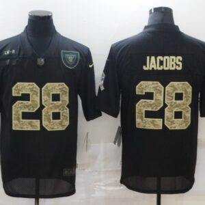 Nike Raiders 28 Josh Jacobs 2020 Black Camo Salute To Service Limited Men Jersey