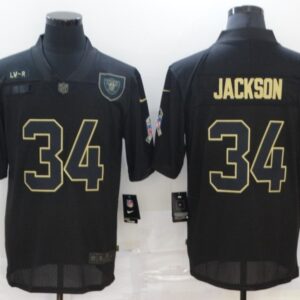 Nike Raiders 34 Bo Jackson 2020 Black Salute to Service Limited Men Jersey