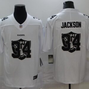 Nike Raiders 34 Bo Jackson White Shadow Logo Limited Men Jersey