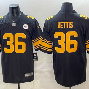 Pittsburgh Steelers 36 Bettis Black Yellow Vapor Limited Men Jersey