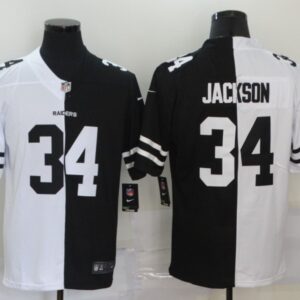 Nike Raiders 34 Bo Jackson Black And White Split Vapor Limited Men Jersey