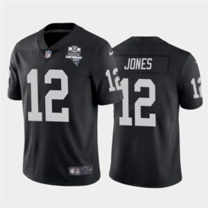 Nike Raiders 12 Zay Jones Black 2020 Inaugural Season Vapor Limited Men Jersey