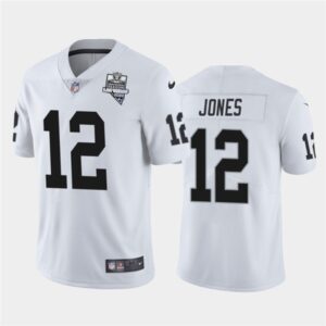 Nike Raiders 12 Zay Jones White 2020 Inaugural Season Vapor Limited Men Jersey