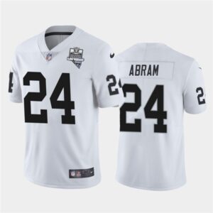 Nike Raiders 24 Johnathan Abram White 2020 Inaugural Season Vapor Limited Men Jersey