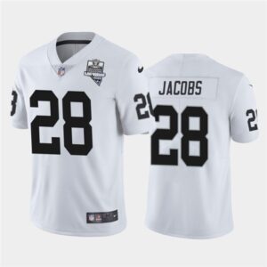 Nike Raiders 28 Josh Jacobs White 2020 Inaugural Season Vapor Limited Men Jersey