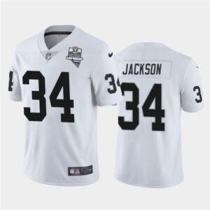 Nike Raiders 34 Bo Jackson White 2020 Inaugural Season Vapor Limited Men Jersey