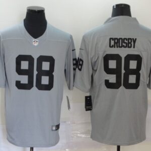 Nike Raiders 98 Maxx Crosby Gray Inverted Legend Limited Men Jersey