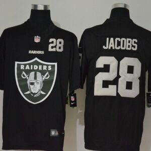 Nike Raiders 28 Josh Jacobs Black Team Big Logo Vapor Limited Men Jersey