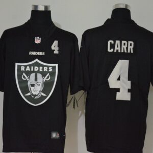 Nike Raiders 4 Derek Carr Black Team Big Logo Vapor Limited Men Jersey