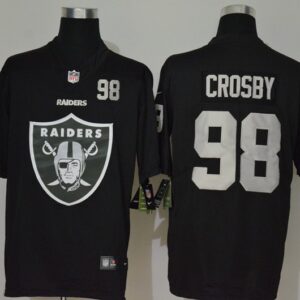 Nike Raiders 98 Maxx Crosby Black Team Big Logo Vapor Limited Men Jersey