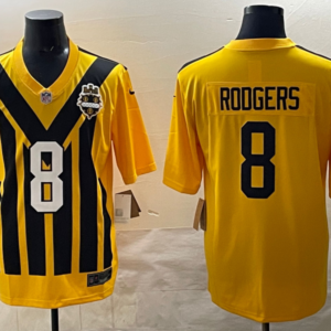 Steelers 8 Rodgers Yellow Throwback Men Jersey