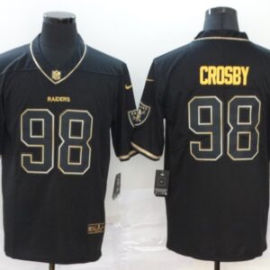 Nike Raiders 98 Maxx Crosby Black Gold Vapor Limited Men Jersey