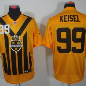 Steelers 99 Brett Keisel Yellow Throwback Men Jersey