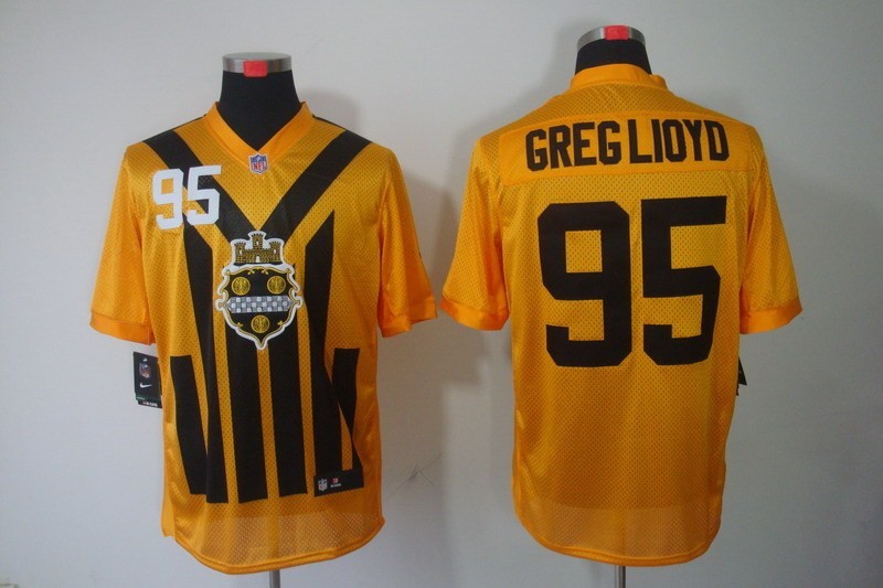 Steelers 95 Greglioyd Yellow Throwback Men Jersey