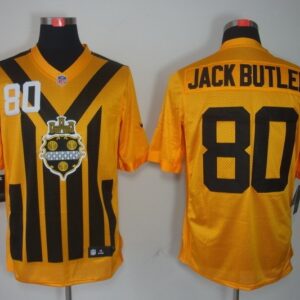 Steelers 80 Jack Butler Yellow Throwback Men Jersey