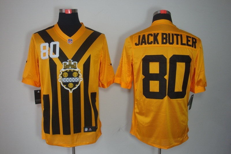 Steelers 80 Jack Butler Yellow Throwback Men Jersey