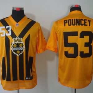 Steelers 53 Maurkice Pouncey Yellow Throwback Men Jersey