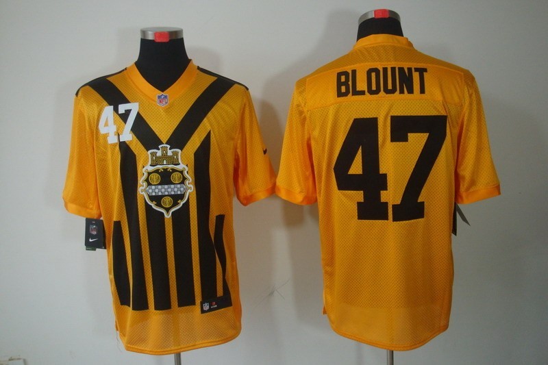 Steelers 47 Mel Blount Yellow Throwback Men Jersey