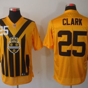 Steelers 25 Clark Yellow Throwback Men Jersey