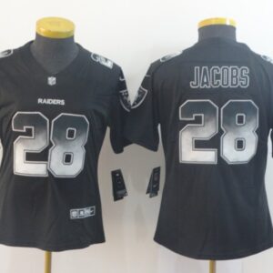 Nike Raiders 28 Josh Jacobs Black Arch Smoke Vapor  Limited Women Jersey