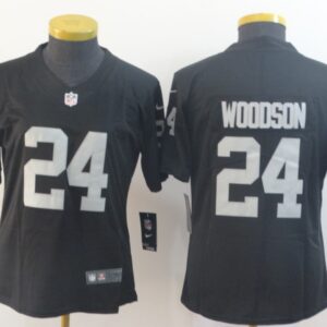 Nike Raiders 24 Charles Woodson Black  Vapor Untouchable Limited Women Jersey
