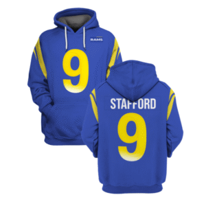 Rams 9 Matthew Stafford Royal 2021 Stitched New Hoodie
