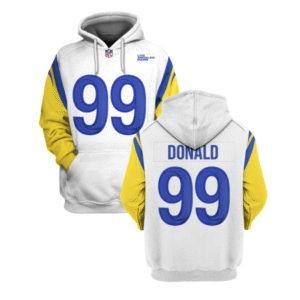 Rams 99 Aaron Donald White 2021 Stitched New Hoodie
