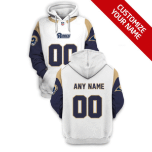 Rams Customized White Blue 2021 Stitched New Hoodie