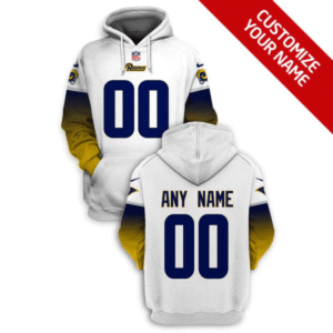 Rams Customized White Yellow 2021 Stitched New Hoodie