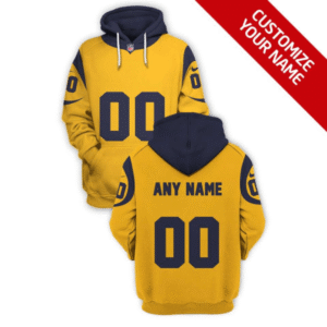 Rams Customized Yellow 2021 Stitched New Hoodie