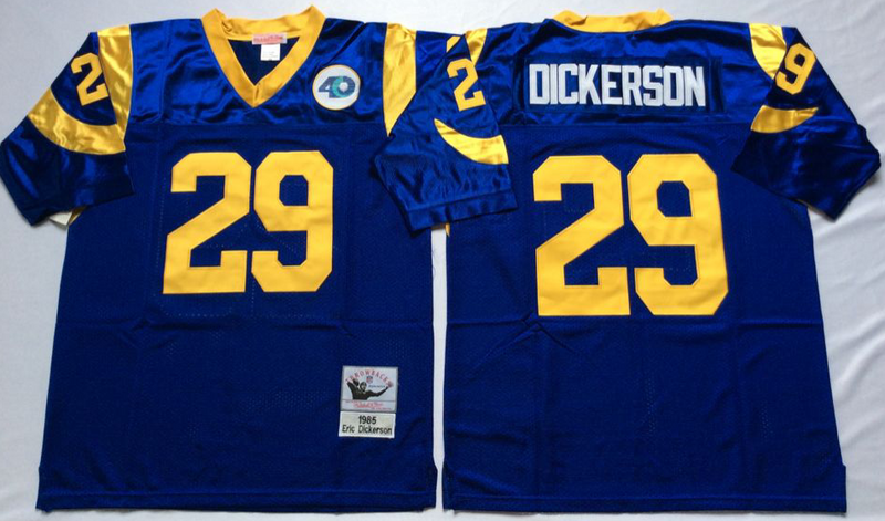 Rams 29 Eric Dickerson Blue M&N Throwback Men Jersey