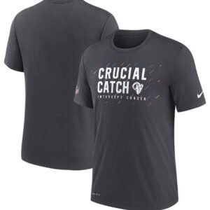 Rams Charcoal 2021 Crucial Catch Performance T-Shirt