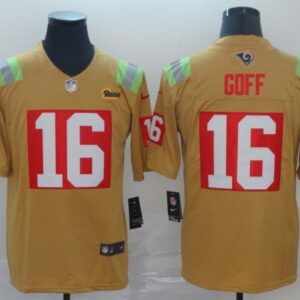 Rams 16 Jared Goff City Edition Gold Jersey