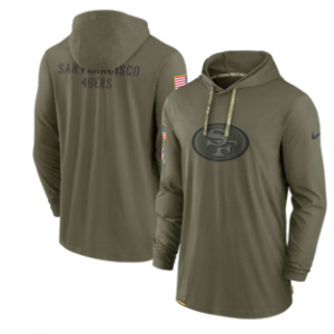 San Francisco 49ers 2022 Olive Salute to Service Tonal Pullover Hoodie