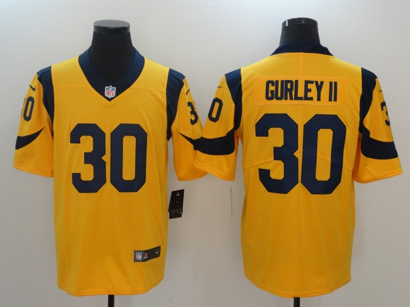 Nike Los Angeles Rams 30 Todd Gurley II Gold Vapor Untouchable Limited Men Jersey