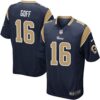 Rams 16 Jared Goff Navy Blue Youth 2016 Draft Jersey