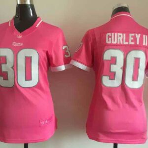 Rams 30 Todd Gurley II Pink Women Bubble Gum Jersey