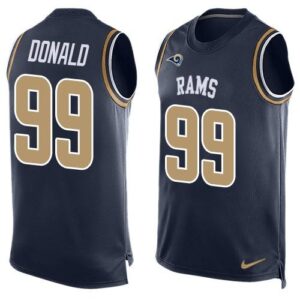 Rams 99 Aaron Donald Navy Blue Men Limited Tank Top Jersey