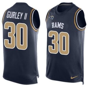 Rams 30 Todd Gurley II Navy Blue Men Limited Tank Top Jersey