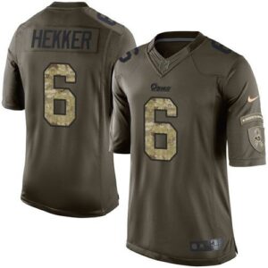 Rams 6 Johnny Hekker Green Mens Stitched Limited Salute to Service Jersey
