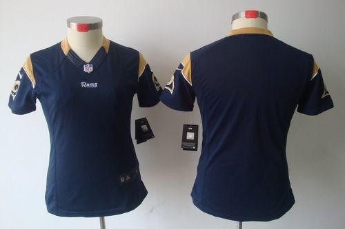 Rams Blank Navy Blue Women's Limited Jersey