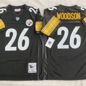 Steelers 26 Rod Woodson Black Throwback Men Jersey