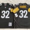 Steelers 32 Franco Harris Black Throwback Men Jersey