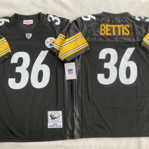 Steelers 36 Jerome Bettis Black Throwback Men Jersey