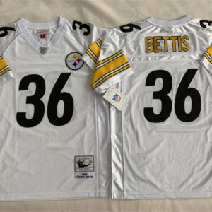 Steelers 36 Jerome Bettis White Throwback Men Jersey