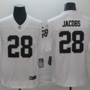 Nike Raiders 28 Josh Jacobs White Vapor Untouchable Limited Men Jersey