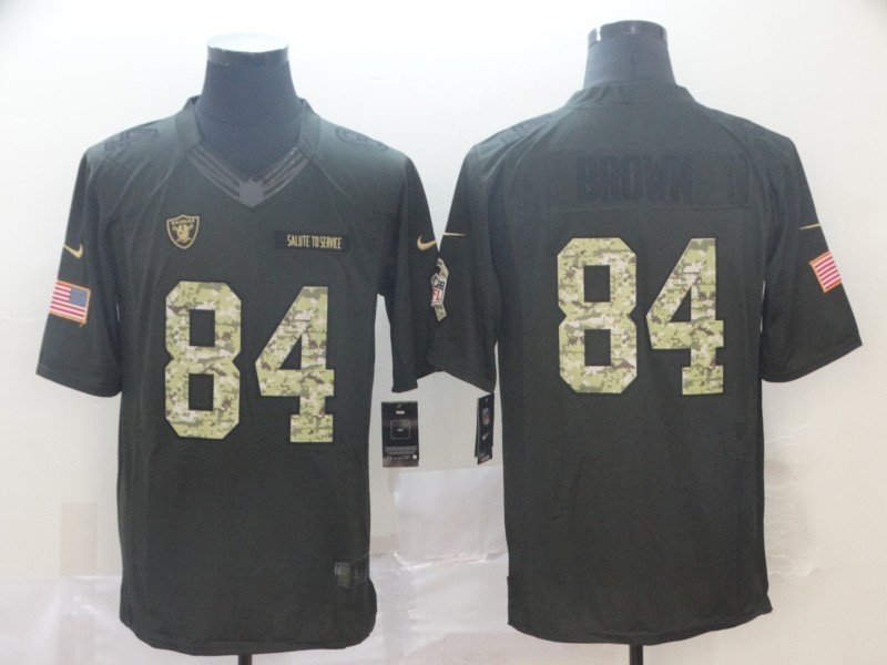Nike Raiders 84 Antonio Brown Anthracite Salute to Service Limited Men Jersey