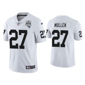 Nike Raiders 27 Trayvon Mullen White 2020 Inaugural Season Vapor Limited Men Jersey